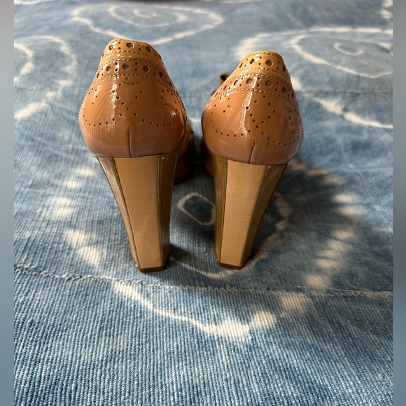 Vintage Miu Miu Oxford ruffle high heels size 4 1/2 - Picture 2 of 5